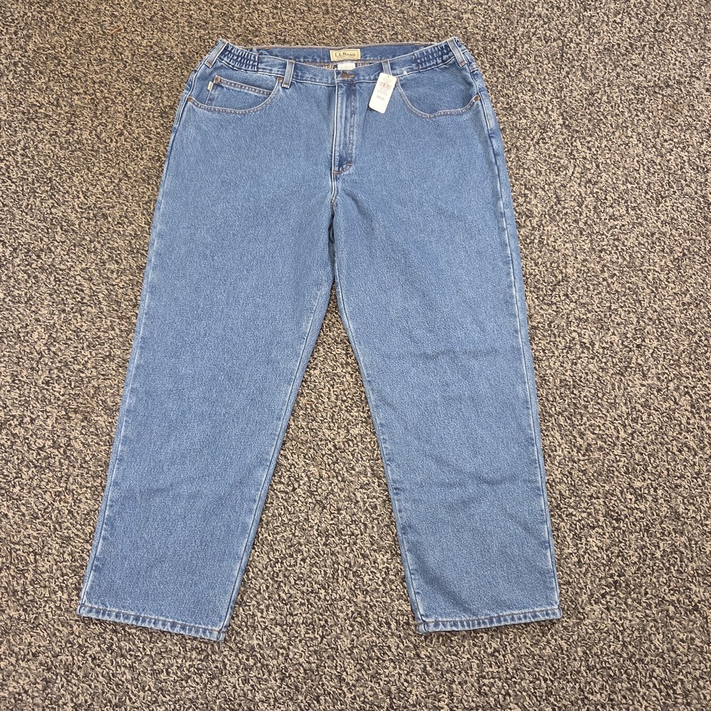 L.L.Bean Comfort Waist Flannel Lined Jeans Mens Size 40x29 Stonewashed Denim NWT
